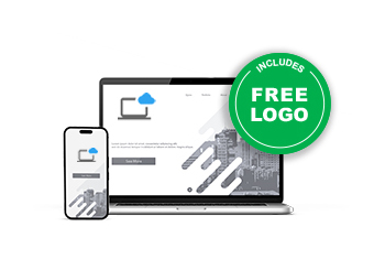Black Friday 2023: Brand Building Tools, Design Templates, and Logo Maker, mobile and laptop screen with includes free logo stamp.