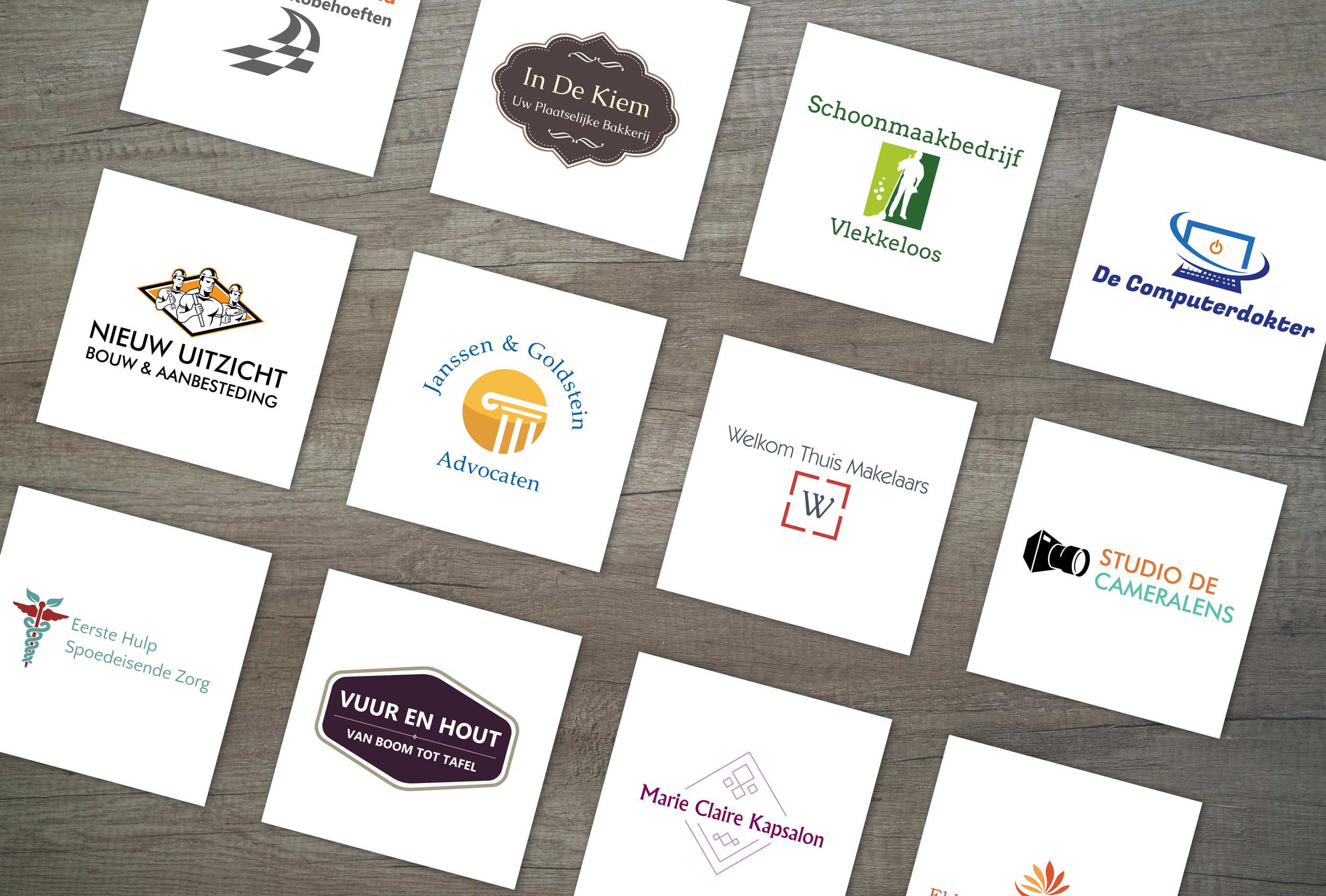 Variety of logo designs created using our logo tool