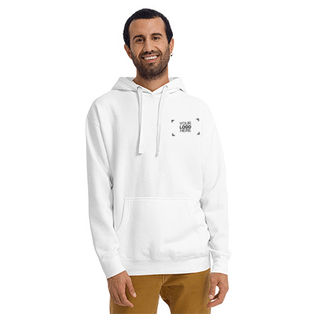 Male modeling premium embroidered hoodie